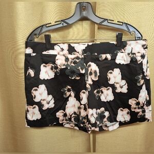 Express;Floral Black Women's Shorts Size 10 Stretch Fabric, UEC